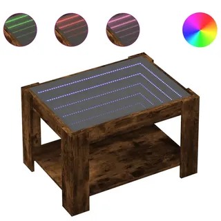 vidaXL LED-Couchtisch Räuchereiche 73x53x45 cm Holzwerkstoff - Braun