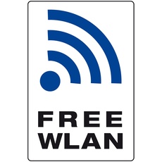 Metafranc Hinweisschild "Free WLAN" - 300 x 200 mm / Beschilderung / Infoschild / Gewerbekennzeichnung / Internet / Wifi / Hotspot / 503560