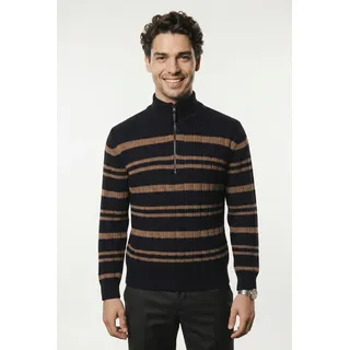 Strickpullover PIERRE CARDIN, Herren, Gr. L, salute, Strick, Obermaterial: 60% Baumwolle, 40% Polyester, geringelt, gestreift, regular fit, Pullover Strickpullover, ideal für kältere Tage, aus Rippenstrick
