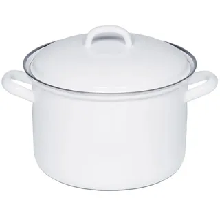 Riess Classic Fleischtopf mit Deckel Ø16cm Emaille weiß