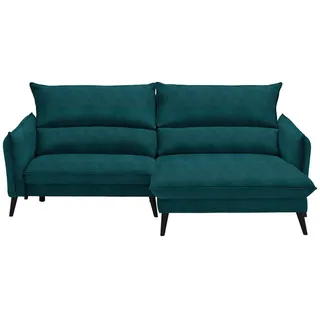Carryhome Ecksofa , Petrol , Textil , Kiefer , massiv , Füllung: Silikon , Ottomane rechts, L-Form , 238x170 cm , Stoffauswahl, seitenverkehrt erhältlich, Hocker erhältlich , Wohnzimmer, Sofas & Couches, Wohnlandschaften, Ecksofas