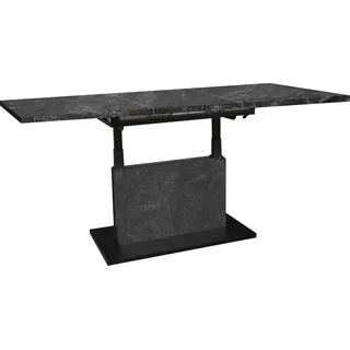 Mäusbacher "Lift Couchtisch", höhenverstellbar 56-75cm, Breite Tischplatte 120-160cm, Metallgestell, vulkanschwarz supermatt, keramik optik grau, keramik optik grau),
