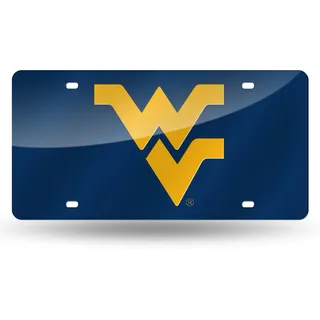Rico Industries NCAA West Virginia Mountaineers Laser Inlaid Metal License Plate Tag