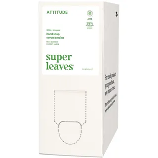 ATTITUDE Liquid Hand Soap, EWG Verified, Plant and Mineral-Based, Vegan Personal Care Products, Olive Leaves, Bulk Refill, 67.6 Fl Oz