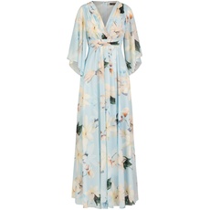 APART Fashion Abendkleid mit Blüten-Print, hellblau Multicolor, M, 72400