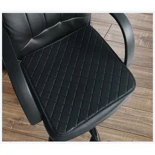Stuhlkissen, Leder-Stuhlkissen for Esszimmer, Büro, Computerstühle, Kissen – rutschfestes, wasserdichtes, langlebiges Sitzkissen for den Innen- und Außenbereich, Auto-Lederpolster(Black,50*50cm)
