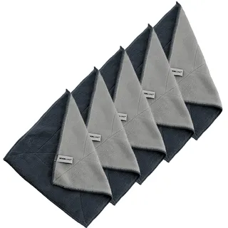 Kochblume Microfasertuch Set, 5-teilig | Premium Microfaser | Set in der bunten Box (anthrazit-grau)