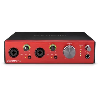 FOCUSRITE Clarett+ 2Pre Audio-Interface mit USB-C-Bus für die Musikproduktion, mit zwei professionellen Vorverstärkern und leistungsstarken, transparent klingenden Kopfhörerausgängen/Hi-Z-Eingängen