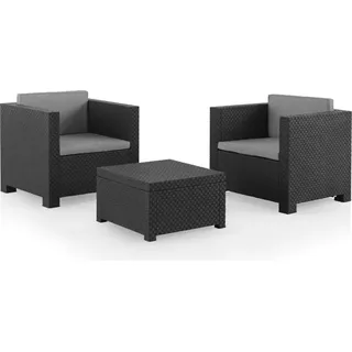 Shaf - Tête à Tête Diva | Lounge Gartenmöbel Set 2 Personen | Balkon Möbel für Terrasse oder Garten - Anthrazit - Grau