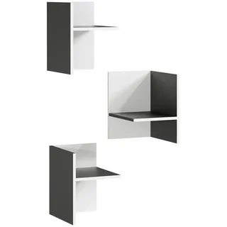 Germania Inneneinteilung , Graphitfarben, Weiß , Holzwerkstoff , 3 Fächer , 27x37x35 cm , Schlafzimmer, Kleiderschränke, Schrankzubehör