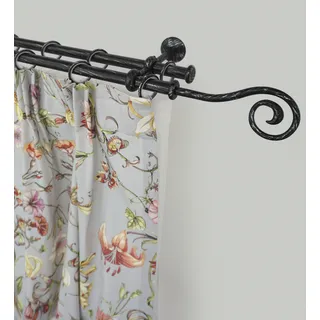 GARESA Vorhangstange Esperanca 2-läufig Ø 16 mm 100 cm Schwarz