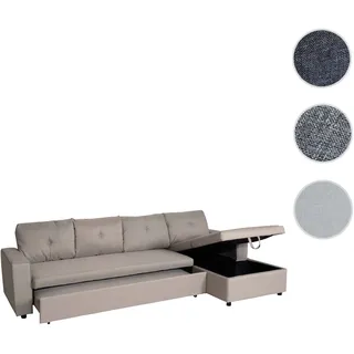 Mendler Ecksofa mit Bettkasten HWC-L16, Couch Sofa L-Form, Liegefläche links/rechts Nosagfederung Stoff/Text