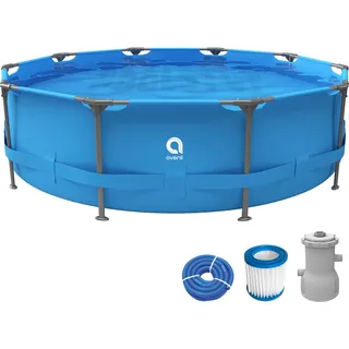 Avenli Frame Plus Pool Set 366x76 cm, Aufstellpool rund, mit Pumpe, blau - Blau
