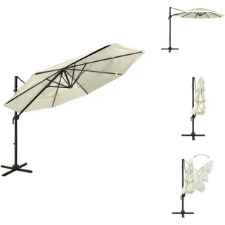 vidaXL Sonnenschirm mit Aluminium-Mast 4-lagig Sandfarben 3x3 m - Sonnenschirme & Sonnenschutze - Beige