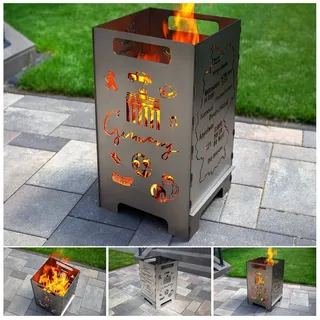 tuning-art Feuerkorb Feuertonne Feuerschale Groß Stecksystem Leichte Reinigung 45L