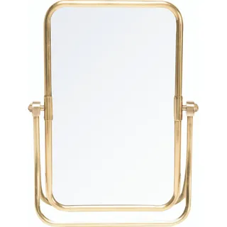 Eleganter stehender Tischspiegel aus Messing und Glas, Gold, 35x46x13 cm - Beige
