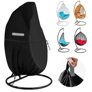 MEYAGOT Hängesessel Abdeckung, Hängesessel Schutzhülle, Regenabdeckung Abdeckung Für Hängesessel, Gewebe Und Innen Mit Pvc Beschichtet Schwarz Wasserdicht Windabweisend Winterfest 190*115cm