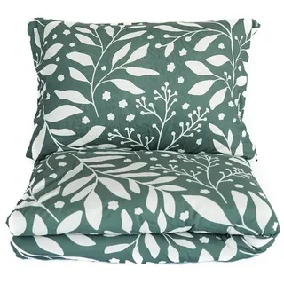 COFI 1453 Bettwäsche Baumwolle Jersey Floral 155 x 220 cm + 80 x 80 cm