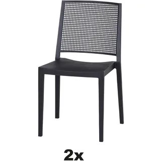 Siena Garden Stapelstuhl 90 x 90 x 85 cm schwarz 2 St.