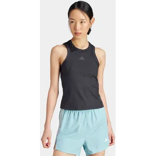 adidas All Gym Seasonal Rib Tight Fit Tonal 3 Stripes Tank Sport-top - Black - XS,