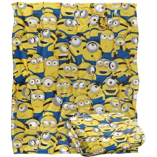 Minions Blanket, Minion Group Silky Touch, Optimalweiche Überwurfdecke, 152 x 127 cm