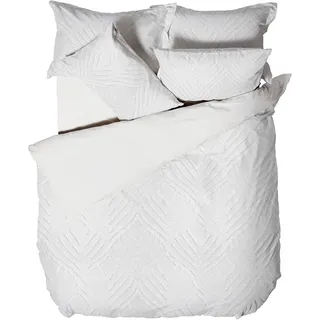 Linen House Palm Springs Bettbezug-Set, Weiß, Super King Size