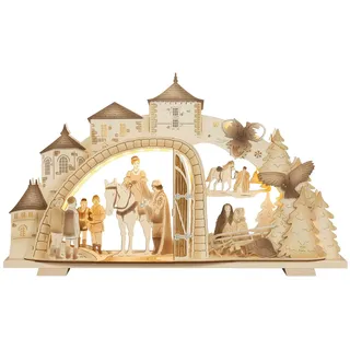 Premium Lichterbogen Aschenbrödel Burgtor Schlittenfahrt LED Stripe 70x41x9,5 cm