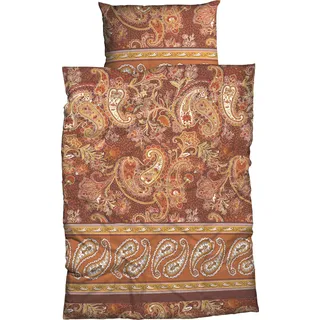 Casatex Sentta Paisleydessin Baumwolle Orange 155 x 220 cm + 80 x 80 cm