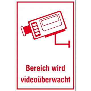 SafetyMarking Hinweisschild Bereich wird videoüberwacht Aluminium (B x 300 mm