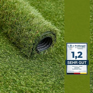 Andiamo »Rasenteppich Jever« rechteckig 20 mm", Höhe natürliche Optik, mit Drainagefunktion, für Balkon, Terrasse & Garten, grün,