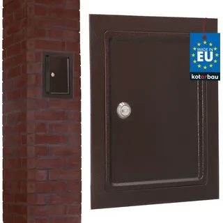 KOTARBAU® Kamintür 155 x 205 mm Kupfer Antik Ofentür mit Hitzeschild zum Öffnen mit Schraubenzier oder Münze