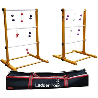 Professionelles Laddergolf Set mit Luxus Tasche in Rot und Blau