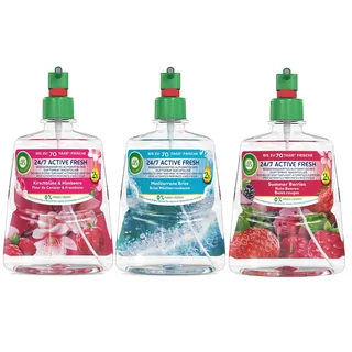 Air Wick Active Fresh – Wasserbasierter Automatischer Lufterfrischer – Raumduft Tropical Summer Mix – 3 x 228 ml Nachfüller