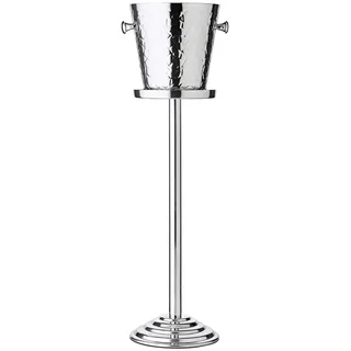 EDZARD Sektkühler Capri, gemustert, mit Ständer, Edelstahl, mit Griffen, für 1 Flasche - Getränkekühler, Flaschenkühler, Weinkühler, Champagner Kühler, Eiseimer