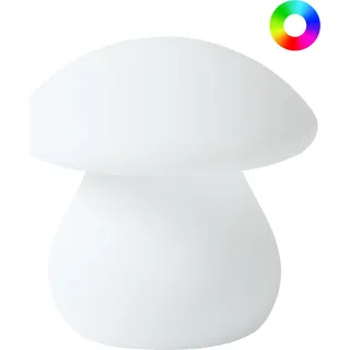 BELIANI Outdoor Tischlampe LED Weiß Kunststoff Pilzform IP54 Wasserfest mit Fernbedienung Moderne Gartenbeleuchtung Außenleuchte Tischleuchte - Weiß