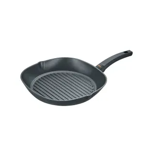 Berndes Grillpfanne, 28 x 28 cm, schwarz, Hochwertige Pfanne mit ergonomischem Soft-Touch Stiel für komfortable Handhabung, 1 Stück