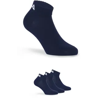 Fila Kurzsocken »UNISEX INVISIBLE PLAIN SOCKS« 3 Paar tlg. mit Logostickerei, blau