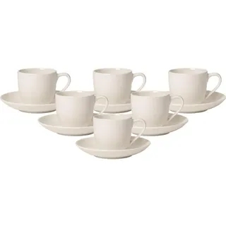 Villeroy & Boch Espressotasse mit Untertasse 0,07 l Weiß 6 St.