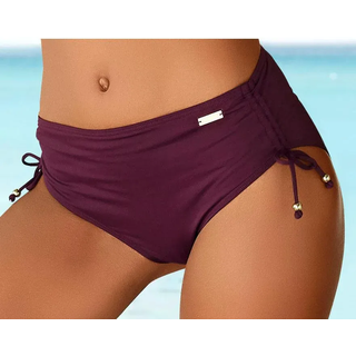 Bikini-Hose LASCANA "Italy", Damen, Gr. 34, N-Gr, rot (bordeaux), Microfaser, Microfaser, Polyamid, unifarben, Badehosen Bikini-Hose, mit höherer Seitennaht, Topseller