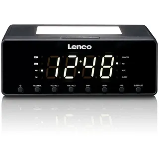 Lenco CR-540BK - Radiowecker mit dimmbarem Nachtlicht und USB-Ladefunktion - Sch