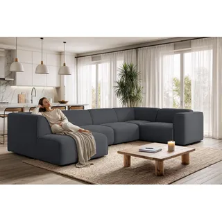 otto home Wohnlandschaft »Merid U-Form, B: 367 cm« Cord Ottomane links grau/anthrazit