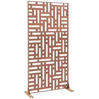 casa.pro Balkonverkleidung 90 x 180 cm Braun Metall