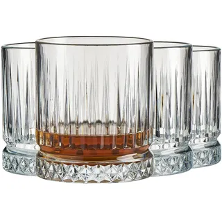 Pasabahce Exklusives Whiskey- und Cocktailgläser, 4er-Set, hochwertige altmodische Gläser, hochwertige Scotch-, Bourbon-, Likör-, Rumgläser, 333 ml, perfekt für Partys, Geschenke