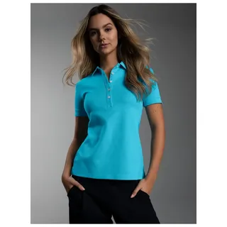 TRIGEMA Poloshirt »TRIGEMA Poloshirt mit Kristallsteinen« 1 Stk., blau