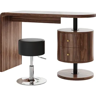 Vicco Schminktisch Vicco Lara Eiche rustikal 120 cm mit Hocker, Model 50187 - Braun