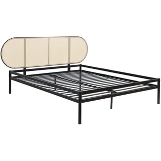 [en.casa] Metallbett Linköping 160 x 200 cm mit ovalem Kopfteil
