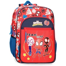 Marvel Spidey and Friends Schulrucksack, anpassbar an roten Trolley, 30 x 40 x 13 cm, Polyester, 15,6 l