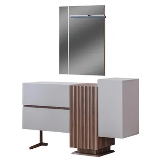 Modern Schminktisch Grau Schlafzimmer Möbel Schminktisch mit Spiegel - Grau