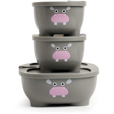 Prince Lionheart 9899 Bentomal Boxes Hippo - Set of 3 Microwave Boxes, grau, 280 g