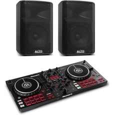 Numark Mixtrack Pro FX und 2x Alto Professional TX308 - DJ Controller Pult mit 2-Deck Kontrolle, Serato DJ enthalten und 2x 350W aktiver PA-Lautsprecher mit 8" Tieftöner für mobile DJs